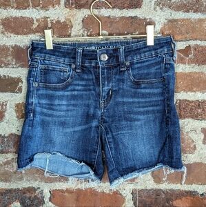American Eagle Outfitters Size 4 Blue Denim Ne(x)t Level Stretch X Jean‎ Shorts